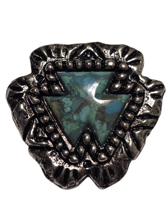 Vintage Accessories - Southwestern Navajo Western Style Vintage Nonny Silver Collar Clip Button Cover